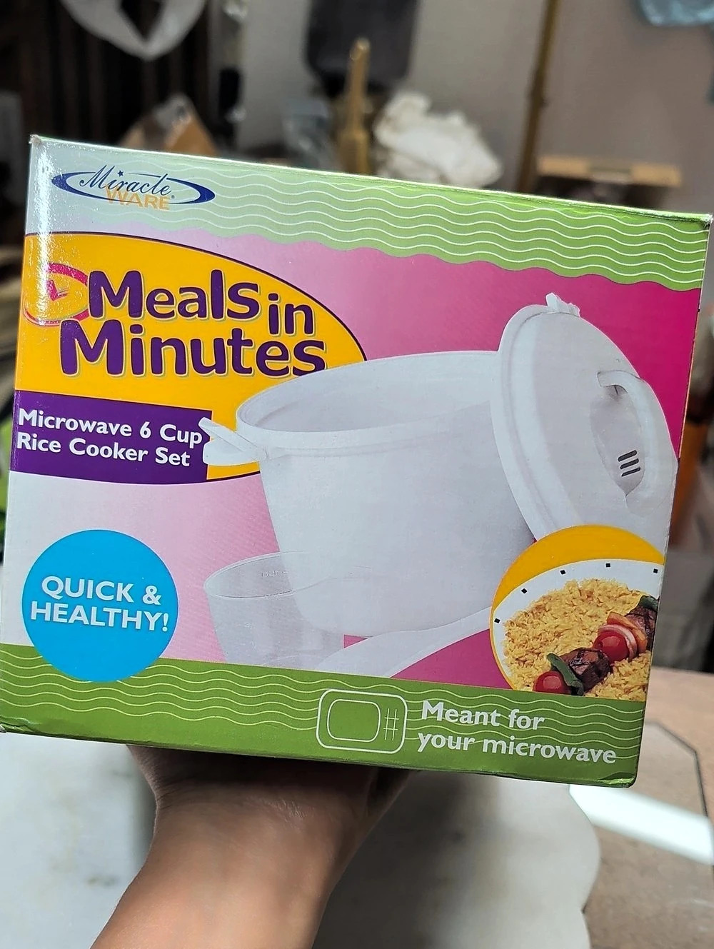 Miracle Meals in Minutes Microwave 6 Cup Rice Cooker Set Microwave Rice Cooker.